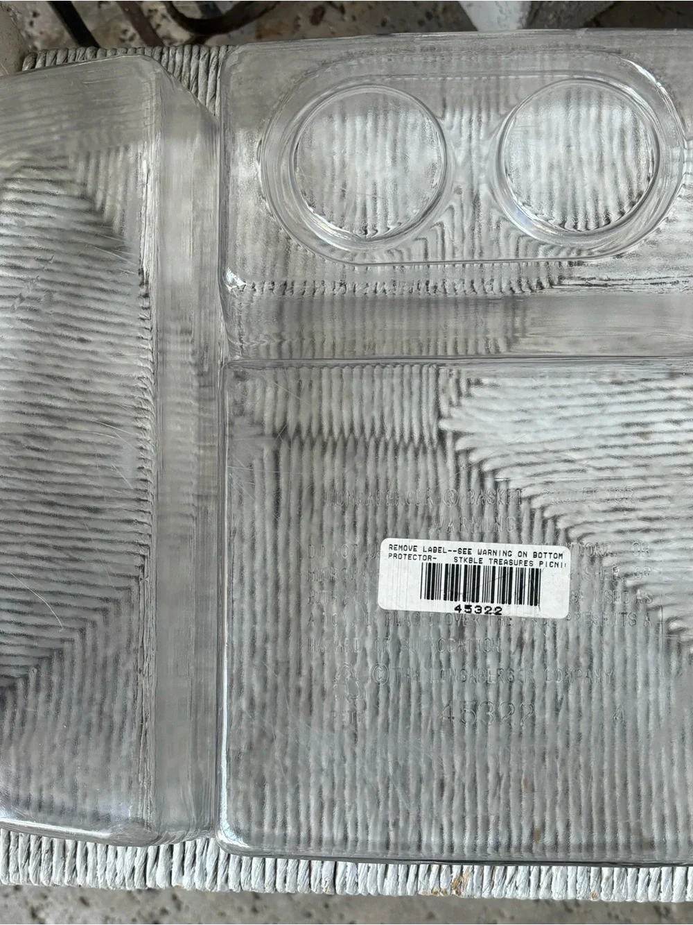 Longaberger Stackable Treasures Picnic Party Tray Clear Plastic Protector #45322